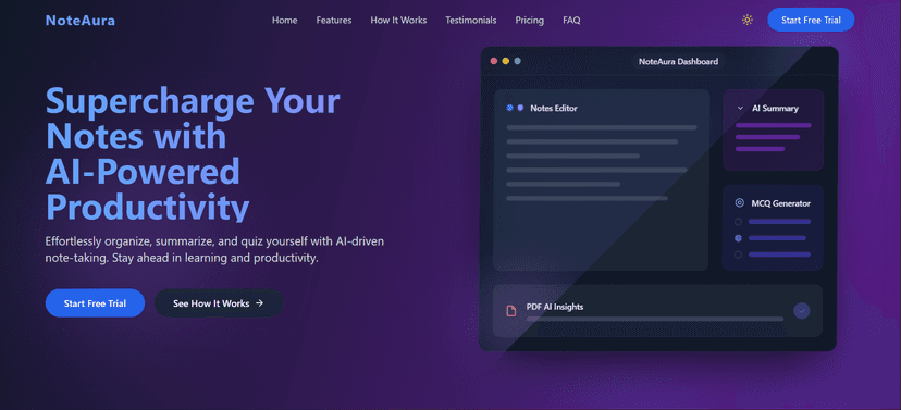 NoteAura – AI Note-Taking SaaS